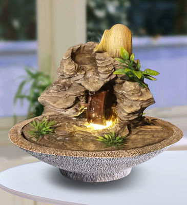 बहु रंग Polyresin पर्वत इंडोर टेबलटॉप फव्वारे आपूर्तिकर्ता