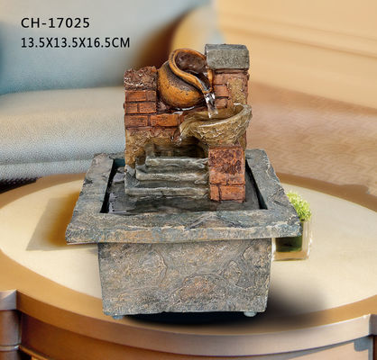 Polyresin लाल ईंट H16.5CM अमेरिकी शैली फाउंटेन Tabletop छोटे आभूषण कार्यालय सजावट उपहार हस्तशिल्प रचनात्मकता आपूर्तिकर्ता